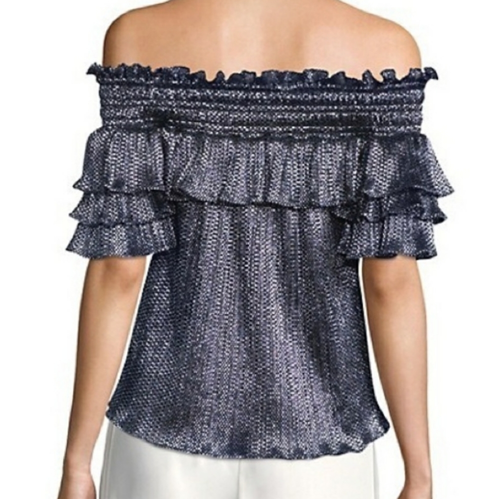 Parker Greta Off the Shoulder Metallic Blouse - Picture 8 of 14